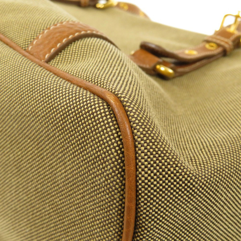 Prada Logo Jacquard Bauletto Bag beige canvas brandy leather - Picture 9 of 11